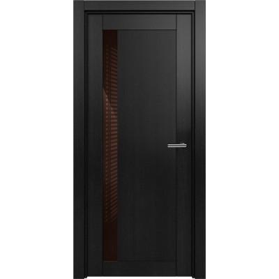 Межкомнатная Дверь Status Estetica модель 821 Дуб чёрный стекло лакобель коричневый