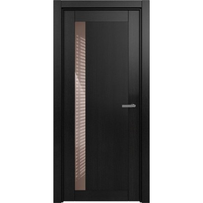 Межкомнатная Дверь Status Estetica модель 821 Дуб чёрный стекло лакобель капучино