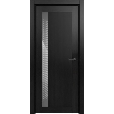 Межкомнатная Дверь Status Estetica модель 821 Дуб чёрный стекло лакобель серый
