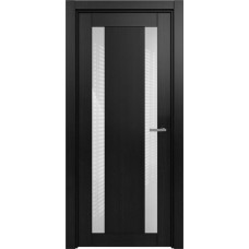 Дверь Status Estetica модель 822 Дуб чёрный стекло лакобель белый