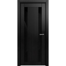 Дверь Status Estetica модель 822 Дуб чёрный стекло лакобель чёрный