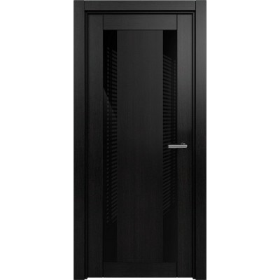 Межкомнатная Дверь Status Estetica модель 822 Дуб чёрный стекло лакобель чёрный