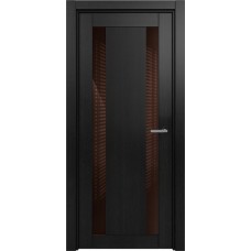 Дверь Status Estetica модель 822 Дуб чёрный стекло лакобель коричневый