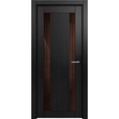 Межкомнатная Дверь Status Estetica модель 822 Дуб чёрный стекло лакобель коричневый