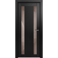 Дверь Status Estetica модель 822 Дуб чёрный стекло лакобель капучино