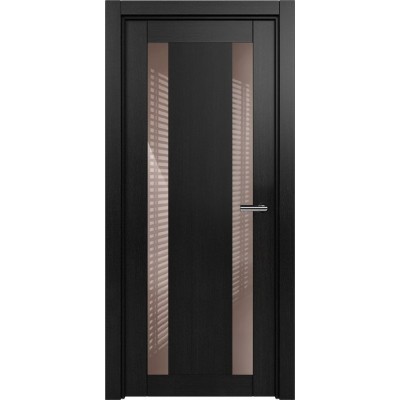 Межкомнатная Дверь Status Estetica модель 822 Дуб чёрный стекло лакобель капучино