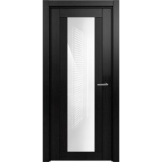 Дверь Status Estetica модель 823 Дуб чёрный стекло лакобель белый
