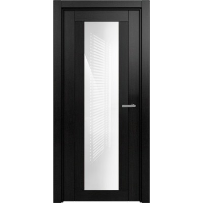 Межкомнатная Дверь Status Estetica модель 823 Дуб чёрный стекло лакобель белый