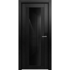 Дверь Status Estetica модель 823 Дуб чёрный стекло лакобель чёрный