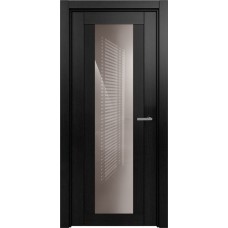 Дверь Status Estetica модель 823 Дуб чёрный стекло лакобель капучино