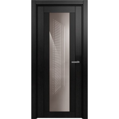 Межкомнатная Дверь Status Estetica модель 823 Дуб чёрный стекло лакобель капучино