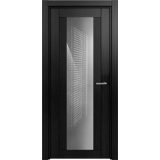 Дверь Status Estetica модель 823 Дуб чёрный стекло лакобель серый