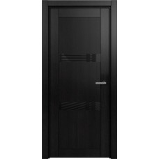 Дверь Status Estetica модель 832 Дуб чёрный стекло лакобель чёрный