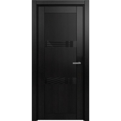 Межкомнатная Дверь Status Estetica модель 832 Дуб чёрный стекло лакобель чёрный