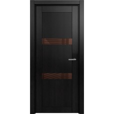 Дверь Status Estetica модель 832 Дуб чёрный стекло лакобель коричневый