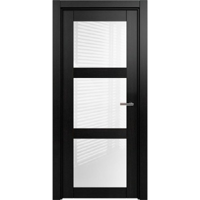 Межкомнатная Дверь Status Estetica модель 833 Дуб чёрный стекло лакобель белый