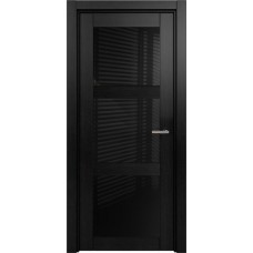 Дверь Status Estetica модель 833 Дуб чёрный стекло лакобель чёрный