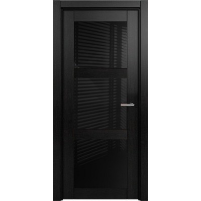 Межкомнатная Дверь Status Estetica модель 833 Дуб чёрный стекло лакобель чёрный