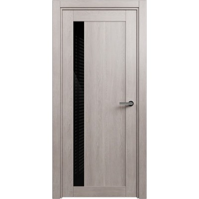 Межкомнатная Дверь Status Estetica модель 821 Дуб серый стекло лакобель чёрный