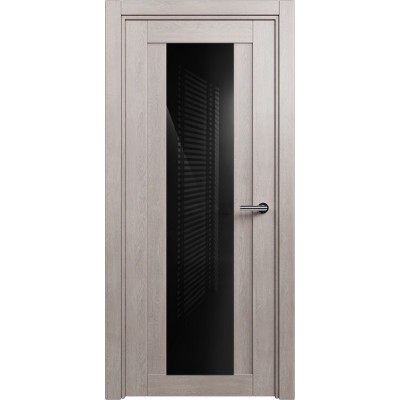 Межкомнатная Дверь Status Estetica модель 823 Дуб серый стекло лакобель чёрный