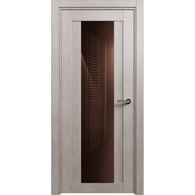 Межкомнатная Дверь Status Estetica модель 823 Дуб серый стекло лакобель коричневый
