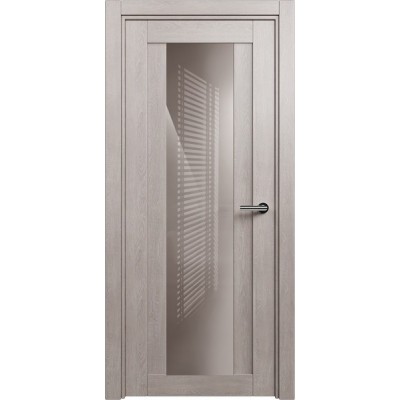 Межкомнатная Дверь Status Estetica модель 823 Дуб серый стекло лакобель капучино