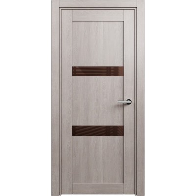 Межкомнатная Дверь Status Estetica модель 832 Дуб серый стекло лакобель коричневый