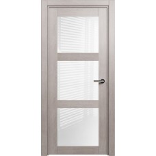 Дверь Status Estetica модель 833 Дуб серый стекло лакобель белый