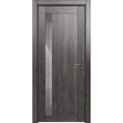 Межкомнатная Дверь Status Estetica модель 821 Дуб патина стекло лакобель серый
