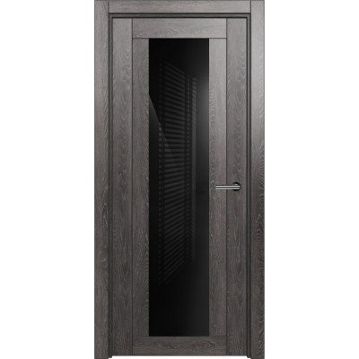 Межкомнатная Дверь Status Estetica модель 823 Дуб патина стекло лакобель чёрный