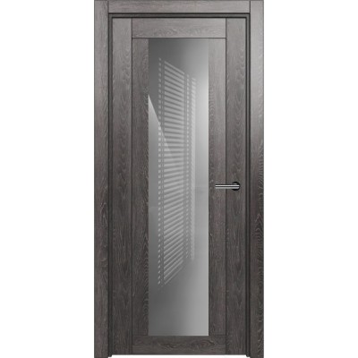 Межкомнатная Дверь Status Estetica модель 823 Дуб патина стекло лакобель серый