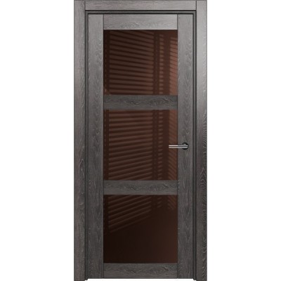 Межкомнатная Дверь Status Estetica модель 833 Дуб патина стекло лакобель чёрный