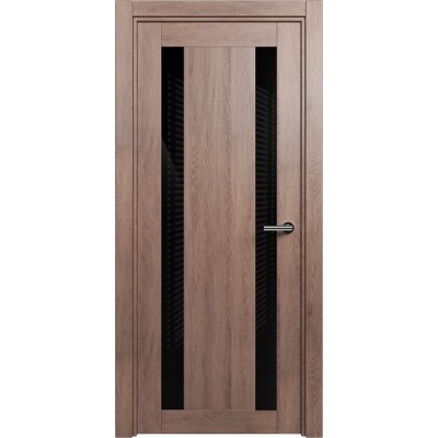Межкомнатная Дверь Status Estetica модель 822 Дуб капучино стекло лакобель чёрный