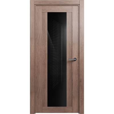 Межкомнатная Дверь Status Estetica модель 823 Дуб капучино стекло лакобель чёрный