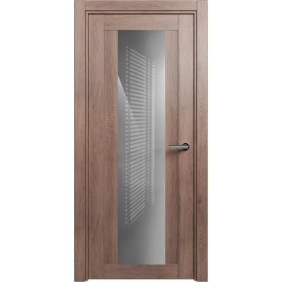 Межкомнатная Дверь Status Estetica модель 823 Дуб капучино стекло лакобель серый
