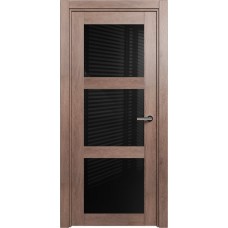 Дверь Status Estetica модель 833 Дуб капучино стекло лакобель чёрный