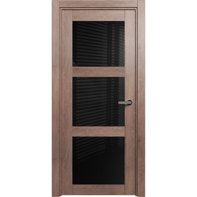 Межкомнатная Дверь Status Estetica модель 833 Дуб капучино стекло лакобель чёрный