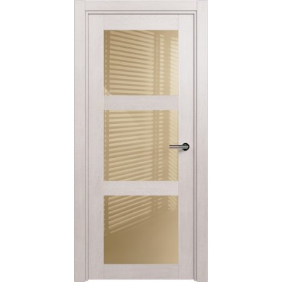 Межкомнатная Дверь Status Estetica модель 833 Дуб белый стекло лакобель бежевый