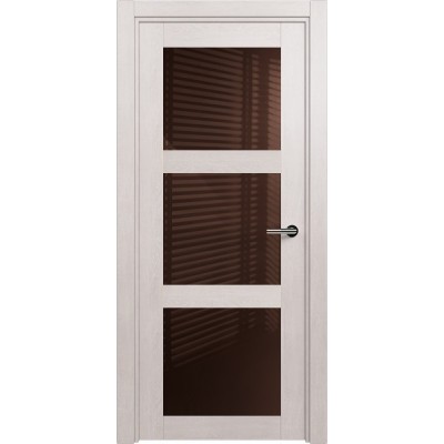 Межкомнатная Дверь Status Estetica модель 833 Дуб белый стекло лакобель коричневый