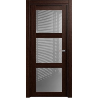 Межкомнатная Дверь Status Estetica модель 833 Орех стекло лакобель серый
