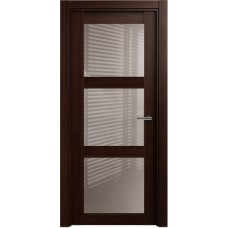 Дверь Status Estetica модель 833 Дуб чёрный стекло лакобель капучино