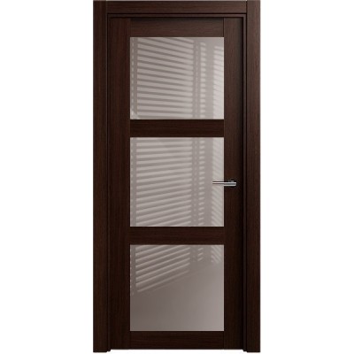Межкомнатная Дверь Status Estetica модель 833 Дуб чёрный стекло лакобель капучино