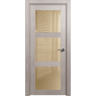 Межкомнатная Дверь Status Estetica модель 833 Дуб серый стекло лакобель бежевый