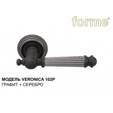 Forme Дверная ручка на розетке 50P VERONICA 102 графит+серебро