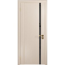 Дверь DioDoor Винтаж-1 беленый дуб черный триплекс Вьюнок матовый