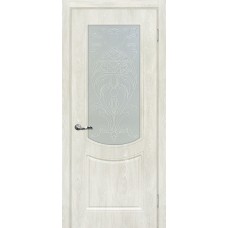 Дверь МариаМ Сиена-3 Дуб жемчужный стекло контур серебро