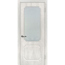 Дверь МариаМ Сиена-4 Дуб жемчужный стекло контур серебро