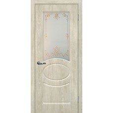 Дверь МариаМ Сиена-1 Дуб седой стекло контур золото