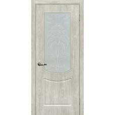 Дверь МариаМ Сиена-3 Дуб седой стекло контур серебро