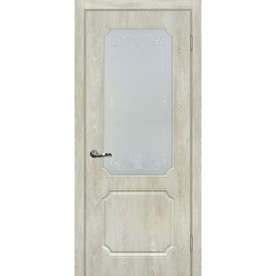 Межкомнатная Дверь МариаМ Сиена-4 Дуб седой стекло контур серебро